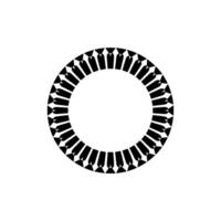 Geometric Circle Emblem, Minimalist, Circular Motif - Monochrome - Pattern vector