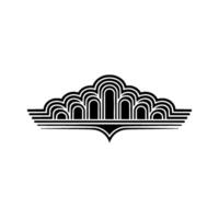 Art Deco Crest, Streamlined Elegance, Vintage Ornament vector