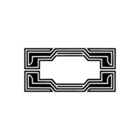 Geometric Deco Frame, Minimalist, Elegant Outline, Template - Modern vector