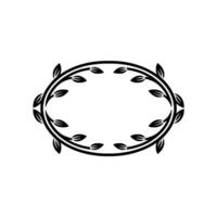 Elegant Circular Laurel Wreath, Minimalist, Botanical vector
