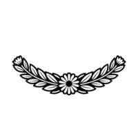Stylized Laurel Wreath with Daisy, Minimalist Floral vector