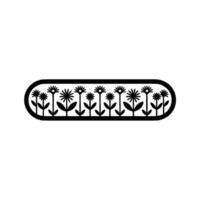 Minimalist Floral Border, Geometric vector