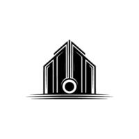 Geometric Building Emblem, Minimalist Architecture vector
