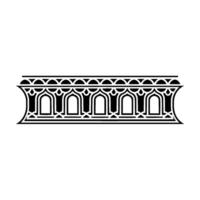 Intricate Gothic Arch Border, Stylized Black White vector
