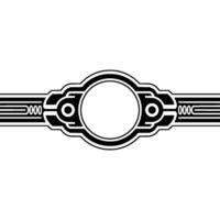 Art Deco Ornament, Circular Emblem, Minimalist vector