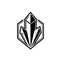 Geometric Crystal Emblem, Modern Abstract vector