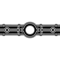Geometric Deco Border, Radiant Central Motif vector