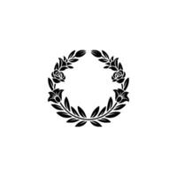 Elegant Floral Emblem, Vintage Style, Circular Ornament vector