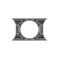 Geometric Arch Emblem, Art Deco Style, Retro vector