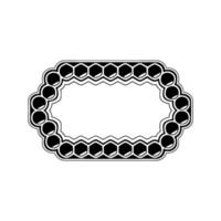 Geometric Oval Frame, Hexagonal Pattern, Minimalist vector