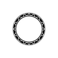 Geometric Circle Emblem, Tribal Border, Minimalist vector
