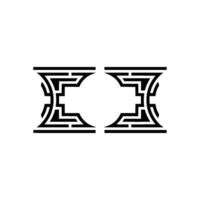 Geometric Pair, Stylized Symmetry, Minimalist vector