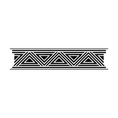 Geometric Deco Border, Minimalist Black White, Pattern - Triangles