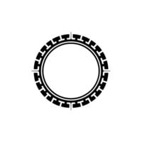 Elegant Greek Key Border, Minimalist - Circle vector