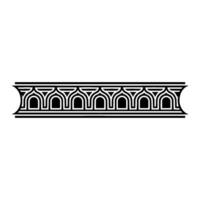 Geometric Deco Border, Stylized Ornamentation, Linear - Ornament vector