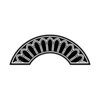 Geometric Arch Motif, Stylized Black White vector