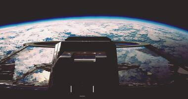 CGI Space station view of Earth capturing the beauty of the planet below video