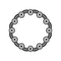Geometric Blossom Frame, Minimalist, Circle vector