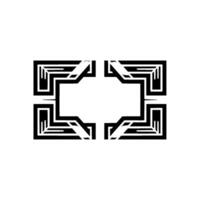 Geometric Deco Frame, Gradient Texture, Minimalist, Geometry vector