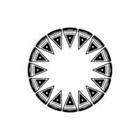 Geometric Tribal Circle, Minimalist, Monotone - Symmetry vector