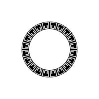 Geometric Circle Frame, Ancient Motif, Minimalist, Pattern vector