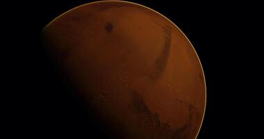 Realistic CGI Stunning view of Mars showcasing its reddish surface and unique feature video
