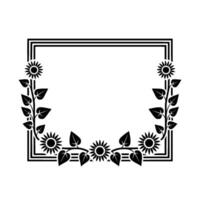 Geometric Sunflower Frame, Vintage Botanical vector