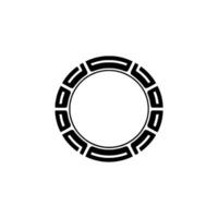 Geometric Circle Emblem, Minimalist, Modern, Outline - Abstract vector