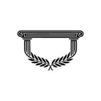 Classical Emblem, Laurel Wreath, Architectural Detail - Column vector