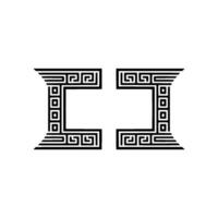 Geometric Greek Frame, Minimalist, Classical Motif vector