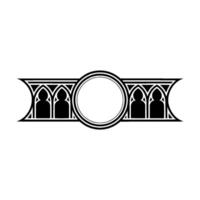 Gothic Arch Ornament, Circular Focal Point, Minimalist vector