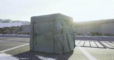 CGI a large, wrapped package video