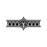 Art Deco Floral Border, Elegant Element - Line art vector