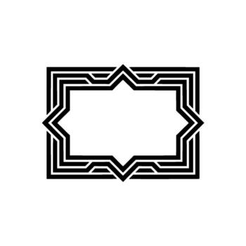 Geometric Deco Frame, Minimalist, Elegant Border, - Linear, Pattern vector