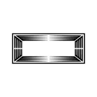 Abstract Window Portal, Geometric Depth, Minimalist vector
