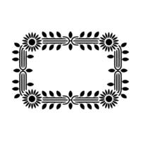 Geometric Floral Frame, Art Deco Style - Art deco vector