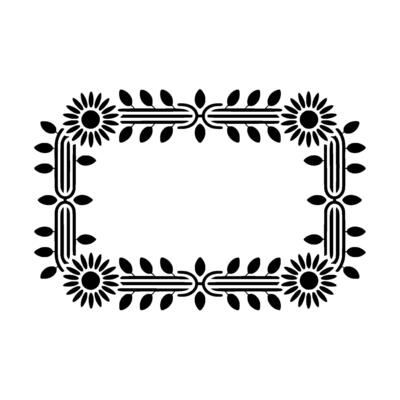 Geometric Floral Frame, Art Deco Style - Art deco