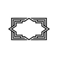 Geometric Deco Frame, Minimalist, Elegant Outline - Composition - Pattern vector
