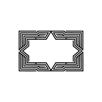 Geometric Deco Frame, Minimalist, Elegant Border, - Pattern, Linear vector
