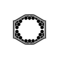 Geometric Hexagonal Frame, Minimalist, Outline vector