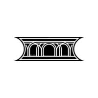 Geometric Archway, Vintage Illustration, Monochromatic Elegance vector