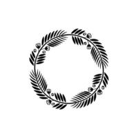 Elegant Botanical Wreath, Minimalist - Foliage vector