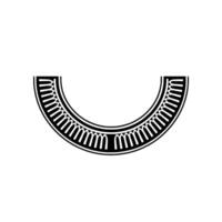 Stylized Crescent Moon, Intricate Ornamentation, Minimalist vector