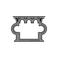 Intricate Gothic Arch Frame, Minimalist vector