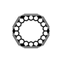 Geometric Hexagonal Emblem, Minimalist - Hexagon vector