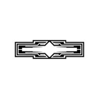 Geometric Deco Emblem, Minimalist - Abstract - Outline vector