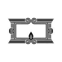 Art Deco Leaf Frame Elegant Geometric Border vector