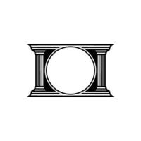 Geometric Archway, Circular Emblem, Minimalist vector