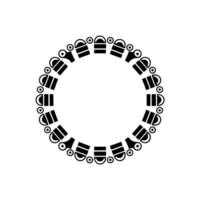 Geometric Tribal Circle, Minimalist, Monochrome - Abstract vector