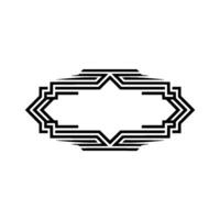 Geometric Deco Frame, Elegant Outline, Minimalist, Vintage - Pattern vector